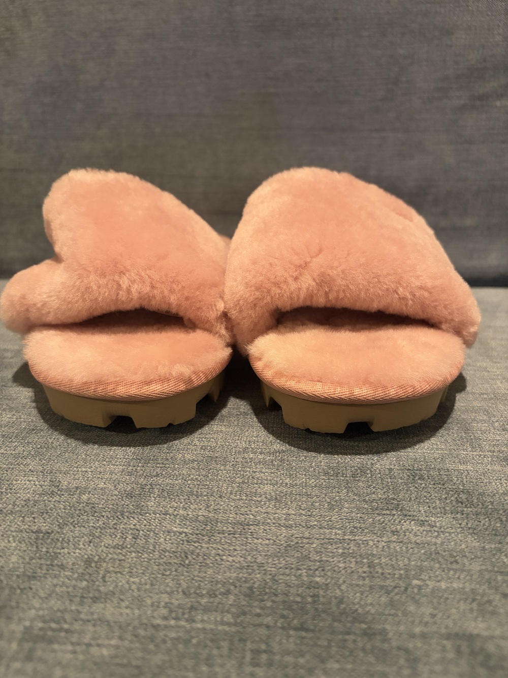 UGG Pink Fuzzy Slide Sandals